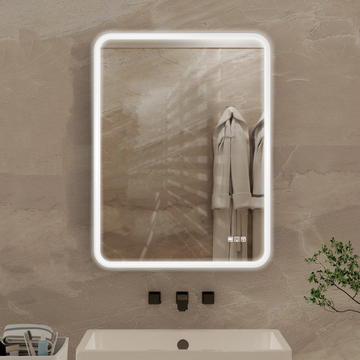 Rectangular Framed Dimmable Anti-Fog LED Wall Bathroom Vanity Lighted Mirror