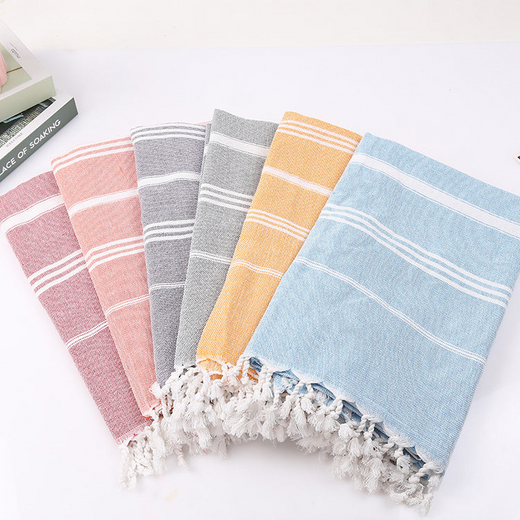 Coastal Comfort Naturally Soft Turkish Tasseled Towel for Beach Bath and Beyond