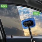Car Window Glass Cleaning Brush, Black Handle With Two Replaceable Microfiber Mop Caps, Perfect For Kitchen & Bathroom, Car Accessories, Car Wash & Maintenance, Cleaning Brushes, Fingerprint & Dust & Mist Removal