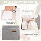2pcs White Black Striped Man Woman Home Restaurant Kitchen Baking Nail Bib Oil Repellent Work Apron 2 Pockets Adjustable
