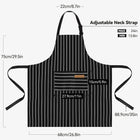 2pcs White Black Striped Man Woman Home Restaurant Kitchen Baking Nail Bib Oil Repellent Work Apron 2 Pockets Adjustable