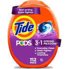 Laundry Detergent Pacs with Stain Remover and Odor Fighter for HE Machines, Spring Meadow Scent, 112 Count