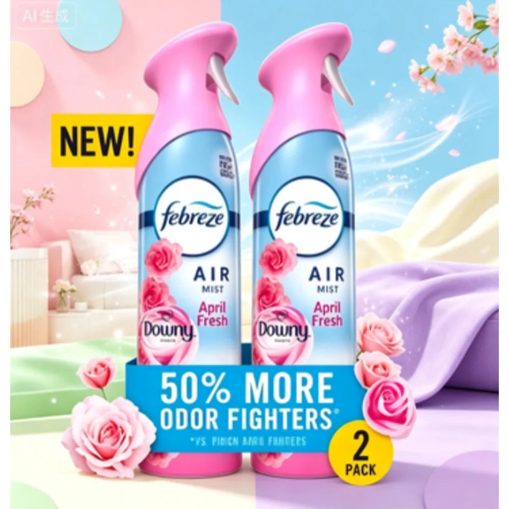 Febreze Air Freshener Spray, Downy April Fresh Scent, 8.1 oz Each, 2 Pack