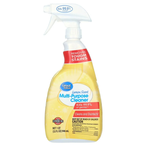 Multi Purpose Cleaner Spray Lemon Scent 32 fl oz All Surface Degreaser Kitchen Bathroom Floor Home Cleaning Supplies Refillable Bottle