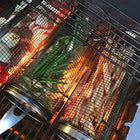 Rolling Grilling BBQ Basket Stainless Steel Leak proof Mesh Barbecue Rack Outdoor Picnic Camping Simple Cylindrical BBQ Grill