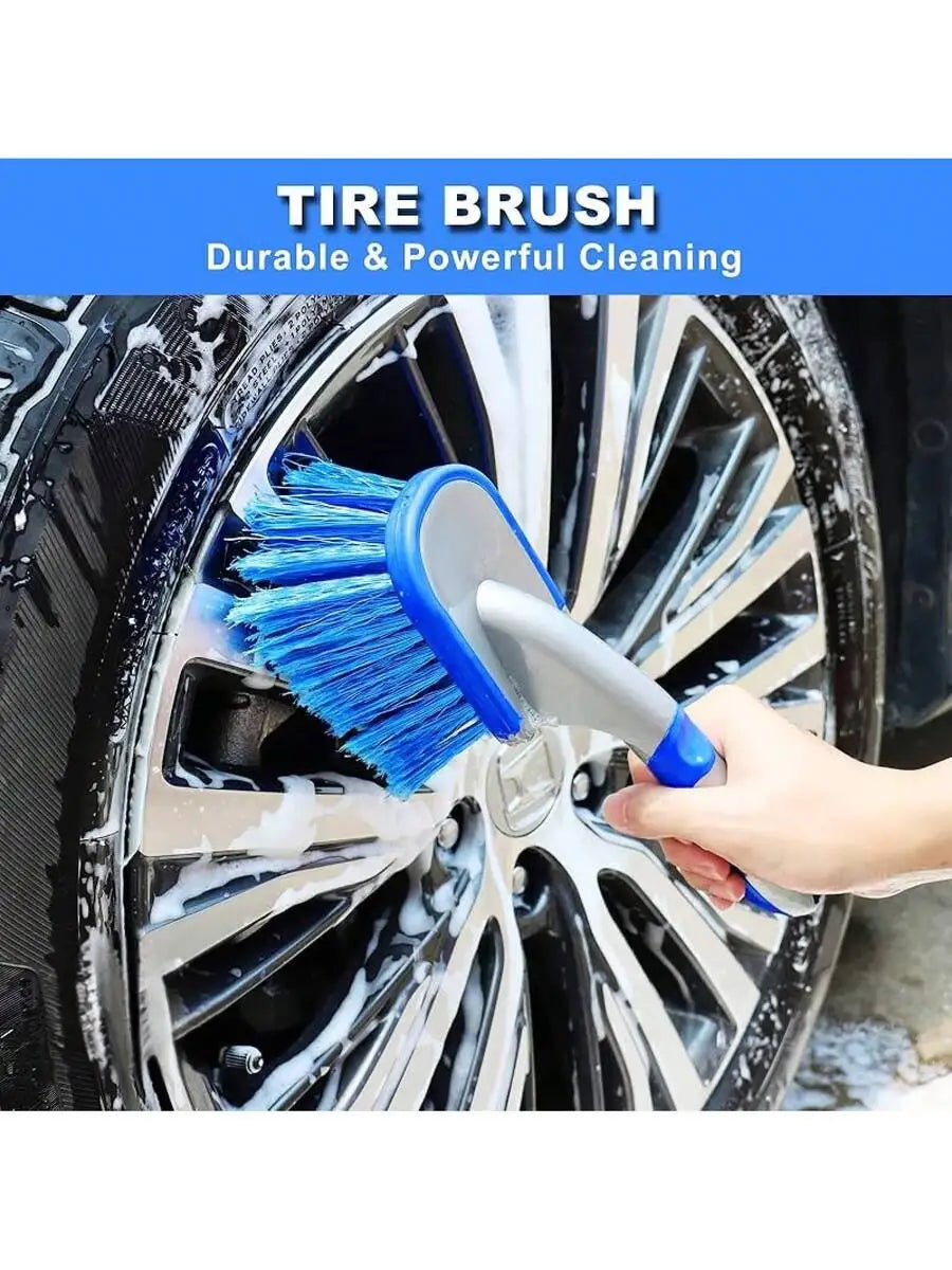 Car Wash Brush With Long Handle Tire Brush Towel Squeegee Microfiber Mitt For Car Truck SUV RV