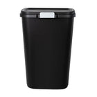 Kitchen Trash Can 13 Gallon Plastic Odor Block Touch Top Garbage Bin with Push Button Lid Black