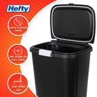 Kitchen Trash Can 13 Gallon Plastic Odor Block Touch Top Garbage Bin with Push Button Lid Black