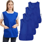 Cobbler Apron With Side Release Buckle For Women Men, Sleeveless Hairdresser Server Smock Jacket For Work Kitchen Garden Art, 4 Pockets Barber Aprons Vest Fast Drying Polyester For Cleaning Painting YVIP
