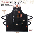 Cross Back Cotton Canvas Chef Apron, Plus Size Kitchen Apron for Men Women, Adjustable