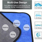 1-4pcs Microfiber Car Washing Towel Soft Quick Drying Windows Mirrors Wiping Rags Home Double Layer Cleaning Cloths 600GSM