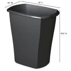 5.5 Gallon Small Plastic Bathroom Trash Can Garbage Bin Bucket Without Lid Black