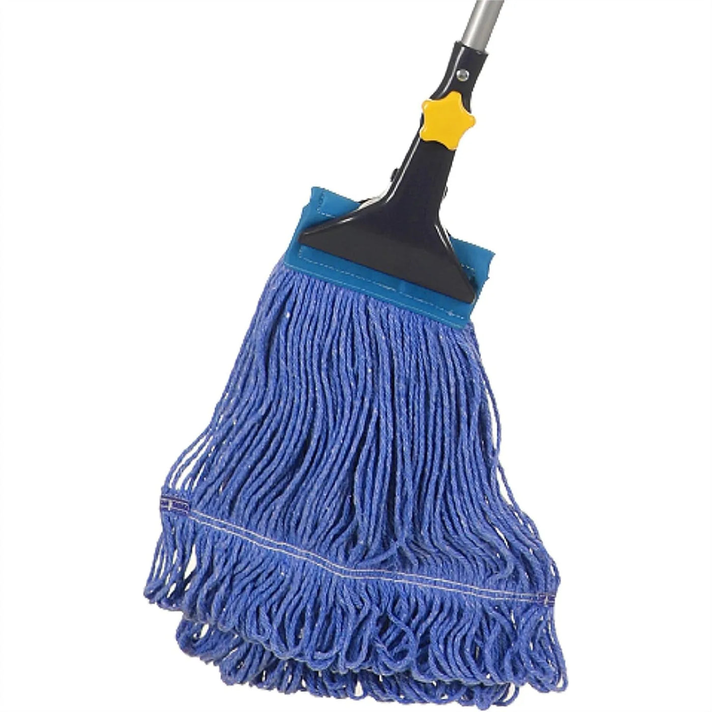 Cotton Wet Mop with Telescopic Iron Handle and Jaw Clamp for Floor Cleaning 55.1 inch