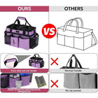 Large Wearable Cleaning Bag Portable Housekeeping Caddy Tote Organizer with Adjustable Shoulder Strap Waist Belt Utility Tool Storage Pouch for Household Janitorial Cleaning Supplies Purple
