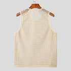 New American Style Fashion Men Tops Popular Vacation Hollow Out Mesh Vests Sexy Casual Sleeveless Tank Tops S-2XL 2025 Summer
