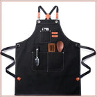 Cross Back Cotton Canvas Chef Apron, Plus Size Kitchen Apron for Men Women, Adjustable
