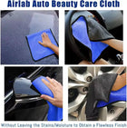 1-4pcs Microfiber Car Washing Towel Soft Quick Drying Windows Mirrors Wiping Rags Home Double Layer Cleaning Cloths 600GSM