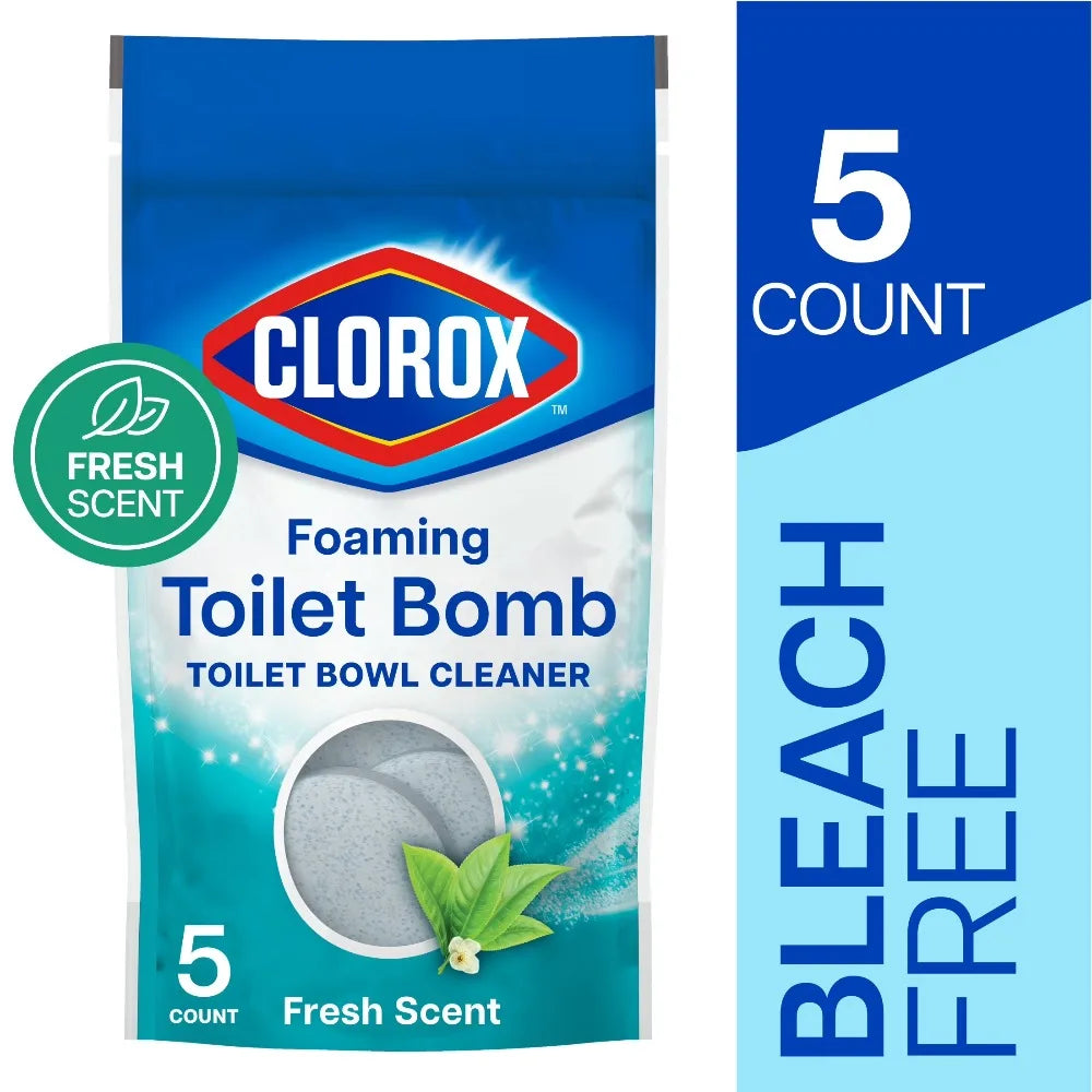 Foaming Toilet Cleaning Bombs Bleach Free Fresh Scent 5 Pack Bowl Cleaner Tablets