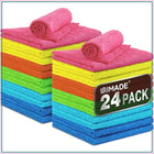 24 Pack Microfiber Cleaning Cloth, Lint Free Reusable Towels for Car, Home, Kitchen, Garage, 11x12 Inches, Multicolor
