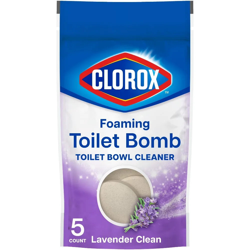 Foaming Toilet Bowl Cleaner Bombs Lavender Scent Bleach Free Natural Clean 5 Pack