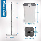 3-Chamber Mop Bucket Set, Separates Dirty & Clean Water, Flat Mop with 360° Head, 3 Reusable Microfiber Pads, Wet & Dry Use, Hands-Free Cleaning