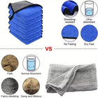 1-4pcs Microfiber Car Washing Towel Soft Quick Drying Windows Mirrors Wiping Rags Home Double Layer Cleaning Cloths 600GSM