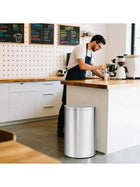 50L Stainless Steel Trash Can With Flip Lid And Removable Inner Bucket For Kitchen Home Office