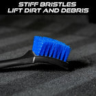 Multi-Purpose Scrub Brush for Car Floor Mats Carpet Cleaning and Home Use Heavy Duty Cleaning Brush for Interior Detailing Black and Blue Handle 8.3x2.5 Inch