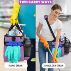 Large Wearable Cleaning Bag Portable Housekeeping Caddy Tote Organizer with Adjustable Shoulder Strap Waist Belt Utility Tool Storage Pouch for Household Janitorial Cleaning Supplies Purple
