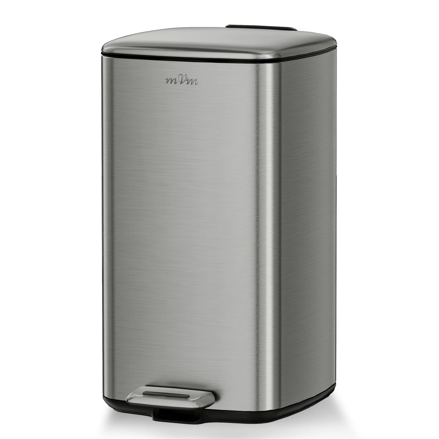 mVm Stainless Steel Trash Can 20L/30L, Step Pedal Garbage Bin with Lid, Fingerprint-Resistant, Soft Close & Quiet, Modern Waste