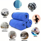 1-4pcs Microfiber Car Washing Towel Soft Quick Drying Windows Mirrors Wiping Rags Home Double Layer Cleaning Cloths 600GSM