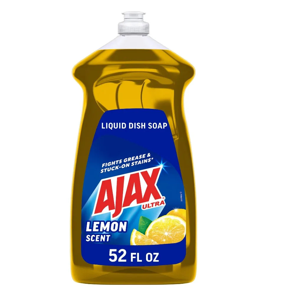 Lemon Scented Ultra Liquid Dish Soap Super Degreaser Mess-Free Easy Flip Cap 52 Fl Oz Bottle Dishwashing Liquid for Kitchen Cleaning