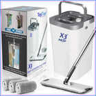 3-Chamber Mop Bucket Set, Separates Dirty & Clean Water, Flat Mop with 360° Head, 3 Reusable Microfiber Pads, Wet & Dry Use, Hands-Free Cleaning