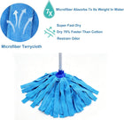 Mop with 2 Microfiber Heads, 4-Section Adjustable Pole for Easy Cleaning