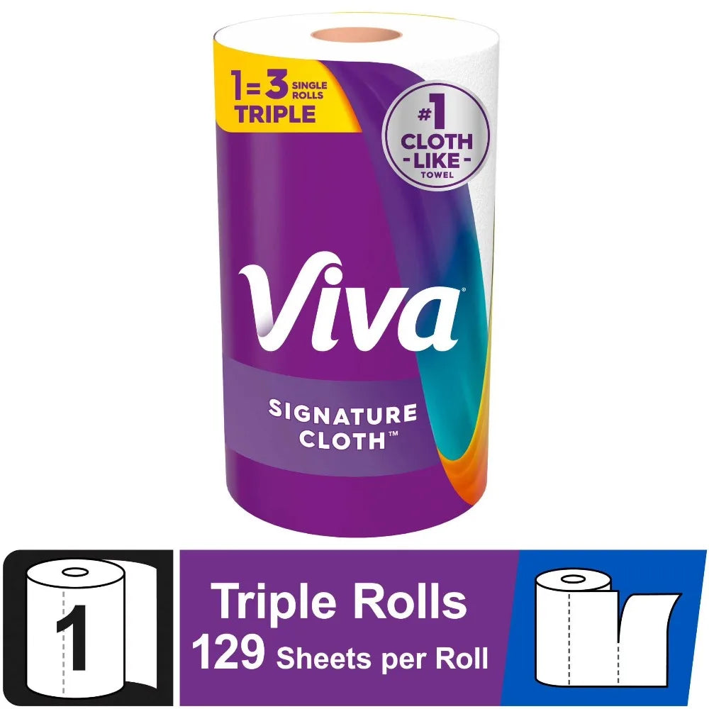 Triple Roll Paper Towels 129 Sheets Per Roll Super Absorbent Kitchen Towels Disposable Paper Towels for Cleaning Home