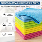 10 Pack Multicolor Microfiber Dish Cloths, Thick Lint Free Super Absorbent Non-Greasy Kitchen Cleaning Towels