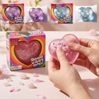 NeeDoh Style Heart Shaped Stress Reliever Super Soft Squishy Gel with Uplifting Vibes Sensory Fidget Gadget For Anxiety Relief