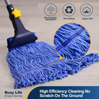 Cotton Wet Mop with Telescopic Iron Handle and Jaw Clamp for Floor Cleaning 55.1 inch