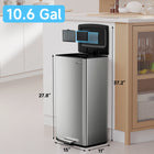 mVm Stainless Steel Trash Can 20L/30L, Step Pedal Garbage Bin with Lid, Fingerprint-Resistant, Soft Close & Quiet, Modern Waste