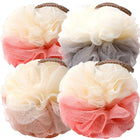 Shower Loofah for Men and Women, Bath Sponge Exfoliating Back Scrubber, Soft Mesh Body Pouf with Hand Strap