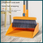 Folding Dustpan & Broom Set – Extra Thick Mounting Teeth, Clip Swivel Long Handle, Space Saving Storage