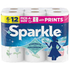 Kitchen cleanup: 2-ply paper towels, white with spirited print, strong absorbency for everyday messes