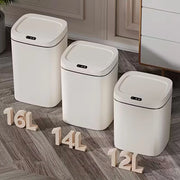 1 Pack Smart Motion Sensor Trash Can Touchless With Lid, Plastic Slim Compact Smart Garbage Bin, Minimalist Seamless Cover Low Voltage Operation Hygienic Waste Solution For Home Kitchen Bathroom Office Outdoor
