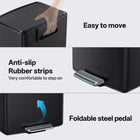 mVm Stainless Steel Trash Can 20L/30L, Step Pedal Garbage Bin with Lid, Fingerprint-Resistant, Soft Close & Quiet, Modern Waste