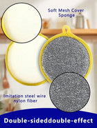 10pcs Double-Sided Dish Sponges with Steel Wire Scrubber, Long-Lasting and Reusable Kitchen Cleaning Sponges for Dishes, Tabletops, Stove Surfaces, Etc.