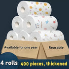 50 100pcs/roll Dishcloth Absorbent Thickened Kitchen Paper Dry Wet Use Non Greasy Random Pattern for Sink Cleaning Dishwashing