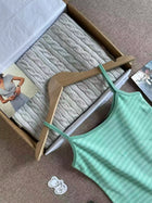 Green Striped Slim Camisole Women Casual Simple All-match Cute Cotton Sleeveless Vests Female Sweet Vintage Chic Tank Tops Y2K