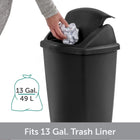 Swing Top Kitchen Trash Can 7.5 Gallon Black Garbage Bin with Lid Odor Control & Hands-Free Operation Compact Step-On Design for Under Sink Bathroom Office Home Use Durable Plastic Wastebasket