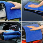 1-4pcs Microfiber Car Washing Towel Soft Quick Drying Windows Mirrors Wiping Rags Home Double Layer Cleaning Cloths 600GSM