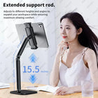 Tablet Stand Holder 15 in Adjustable Long Metal Flexible Arm for 4.7-13 in Phone iPad Stand Ergonomic Desktop Holder Multi-Angle